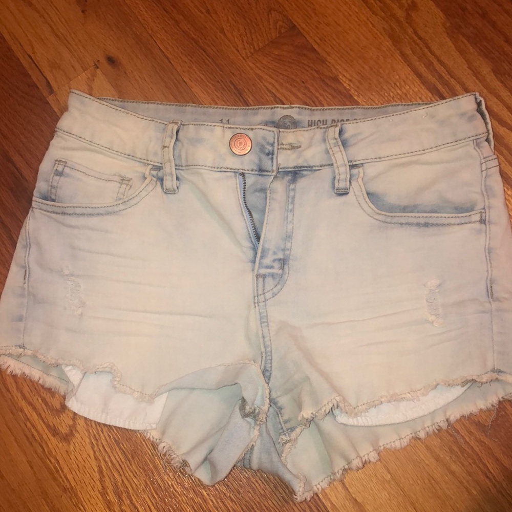 high rise jean shorts